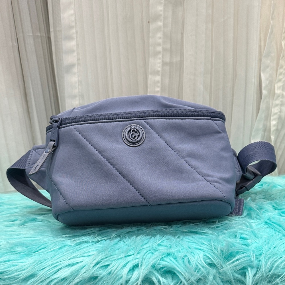 #239 Joan & David Slate Blue Gray Belt/Sling Bag